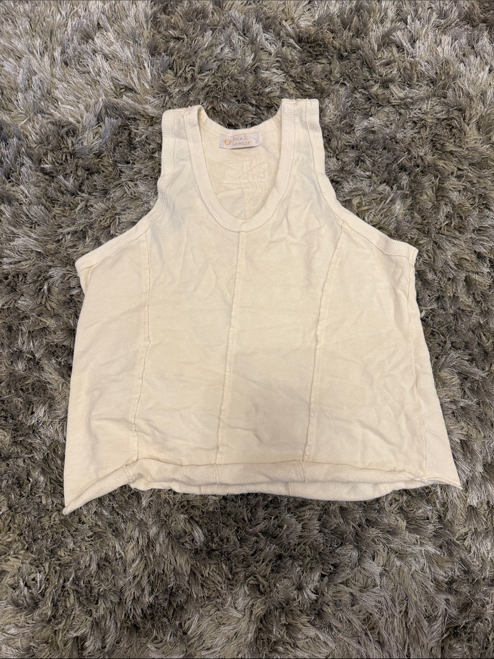 Women’s Cream Tank Top Sleeveless Knit